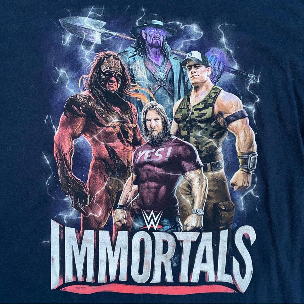 Wrestling Shirt Mens Large WWE Immortals 2015 Undertaker John Cena Kane WCW NWO